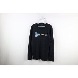Vtg Monster Energy Drink Hydro Mens L Thermal Waffle Knit Long Sleeve T-Shirt